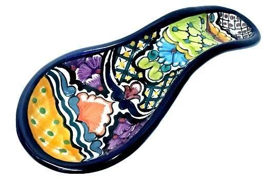 メキシコ　タラベラ焼き　四角陶器皿 プエブラ タラベラ 陶器 角皿 -メキシコ雑貨とメキシコの民芸店