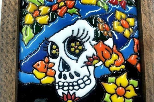 リアルカウスカルヘッド オブジェ 壁掛け 特注ペイント メキシコ リアルカウスカルヘッド オブジェ 壁掛け 特注ペイント メキシコ