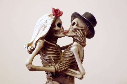 ウエディング カップル スカル フィギュア 骸骨 花嫁 花婿 結婚