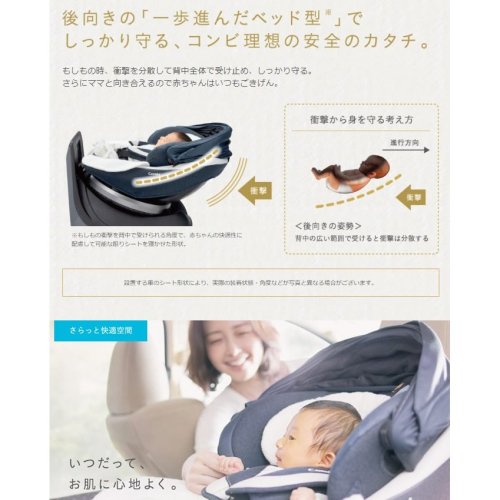 ホワイトレーベル クルムーヴ スマート ISOFIX エッグショック JJ-800 コンビ（チャイルドシート ）のレンタル-点検清掃済・安心保証あり｜ベビー用品レンタルのベビレンタ