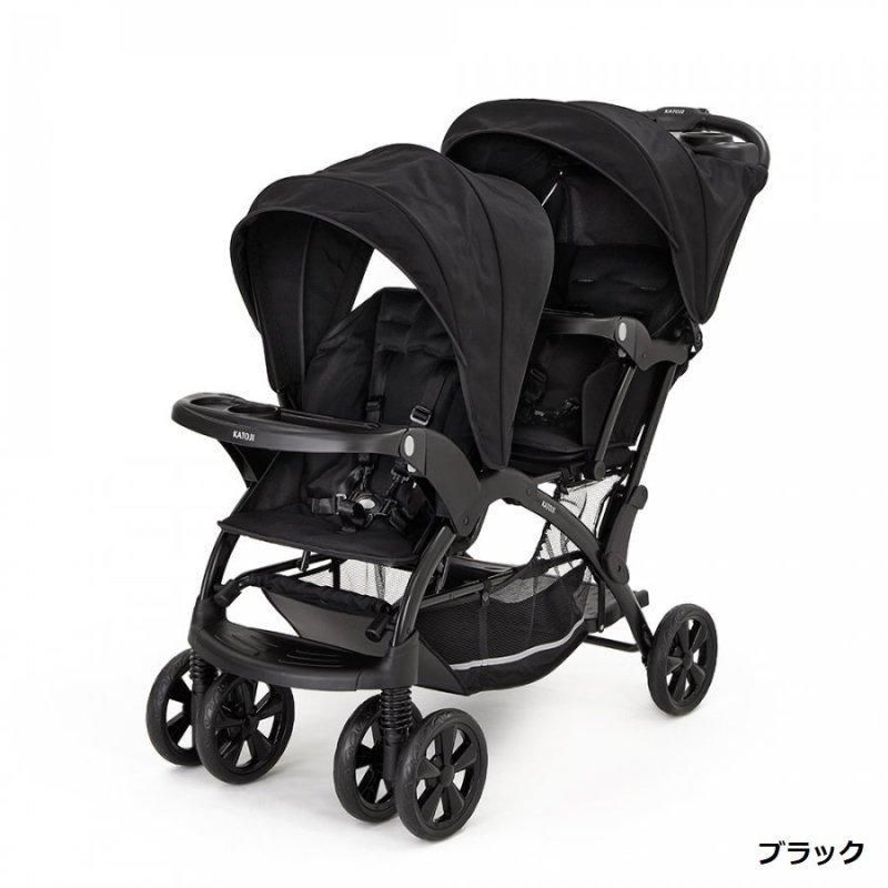 双子用　ベビーカー ブラック 子育て支援）二人でゴーDX - カトージ | 二人乗り/双子用ベビーカー