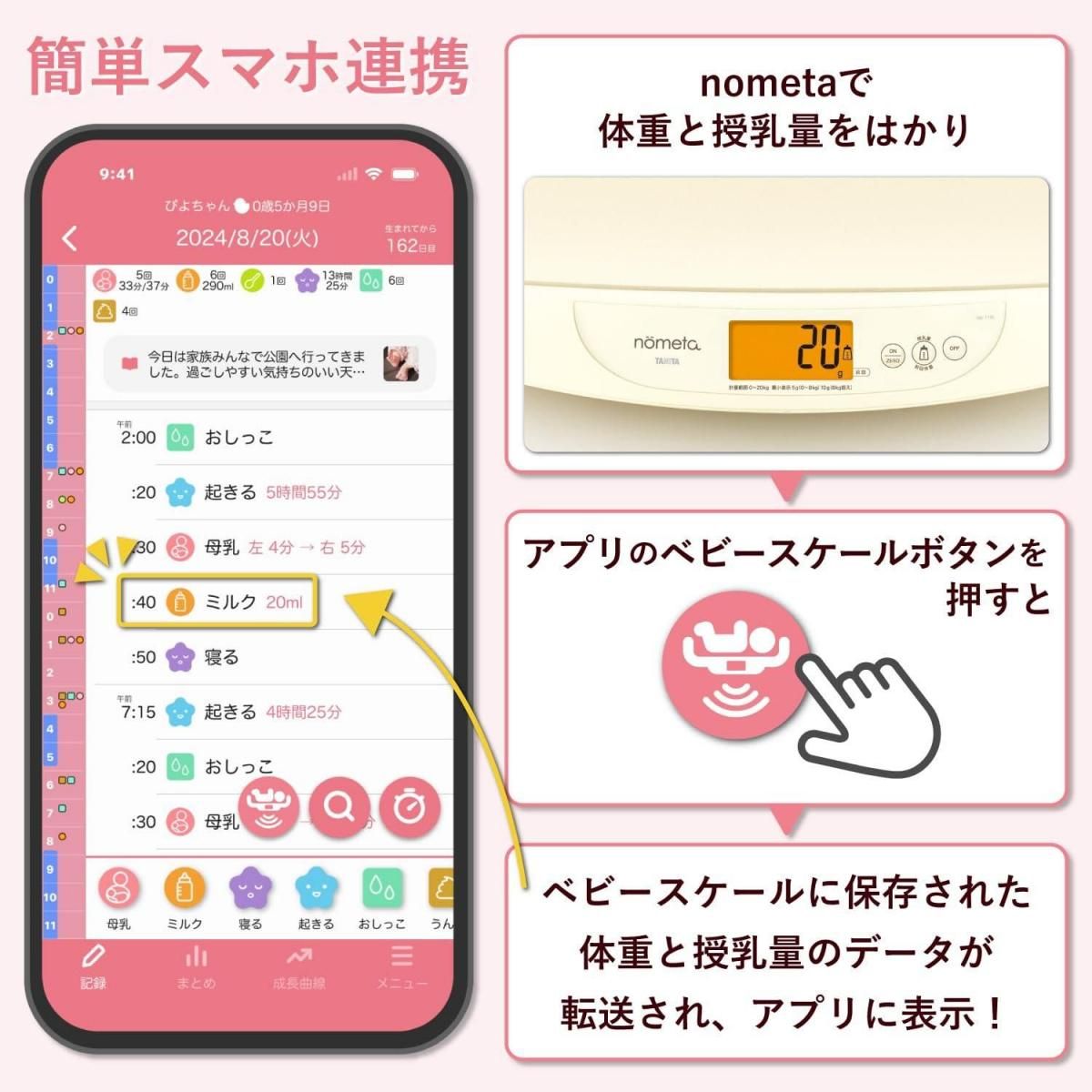 授乳量機能付ベビースケール BB-115L nometa ベビースケール