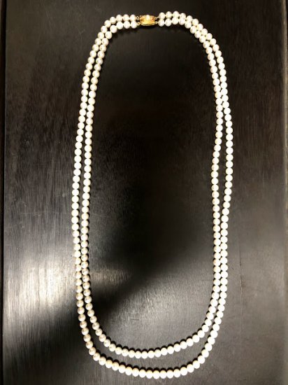 昭和の真珠 ヴィンテージ アコヤ真珠 5.5-6.0mm 2連 ネックレス K18和