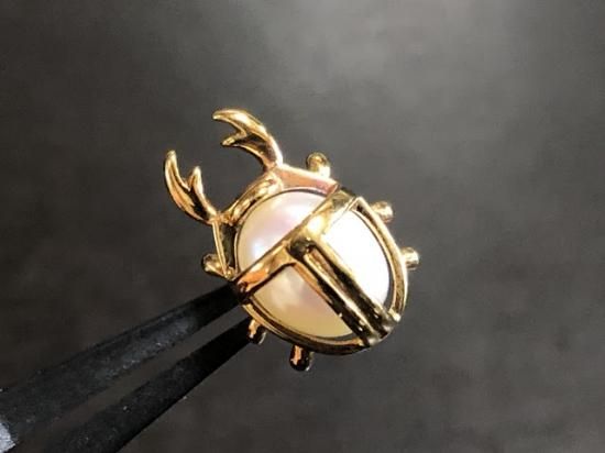 ミキモト クワガタ ピンブローチ K18 中古 /910313 - VINTAGE JAPANESE 