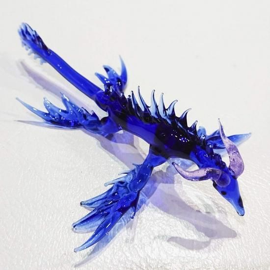 ドラゴン ガラス彫刻 約20cm ドラゴンK - 硝子造形士 穂坂英樹 グラスワークショップ