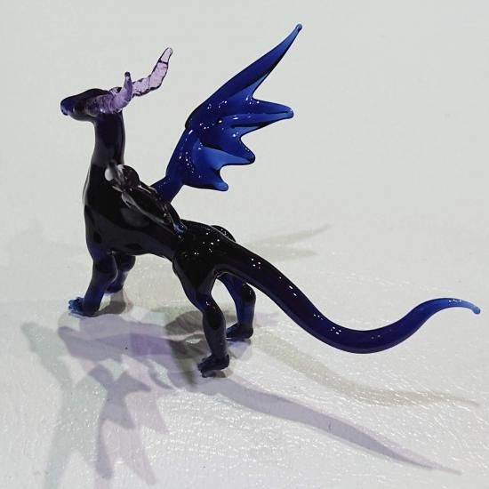 ドラゴン ガラス彫刻 約20cm ドラゴンK - 硝子造形士 穂坂英樹 グラスワークショップ