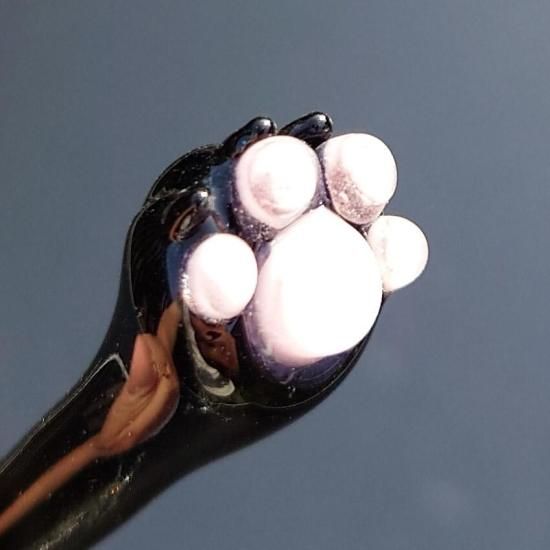 猫足ガラスペン 黒 - 硝子造形士 穂坂英樹 グラスワークショップ