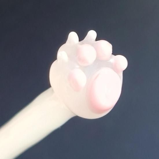 猫足ガラスペン 白 - 硝子造形士 穂坂英樹 グラスワークショップ