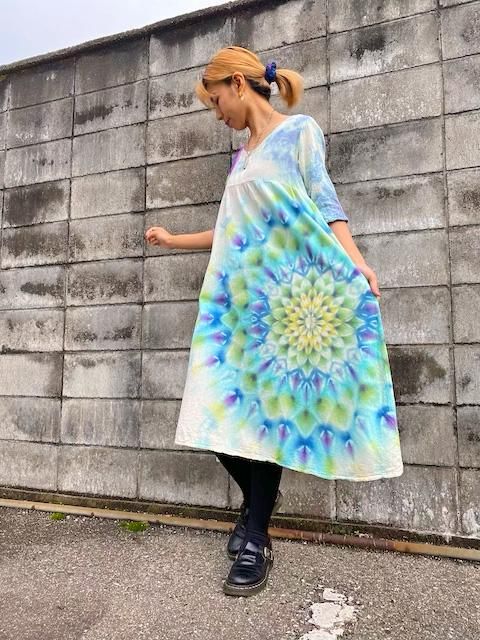 タイダイ染め ロングワンピース Hippies Dye最新作！！美しい虹の