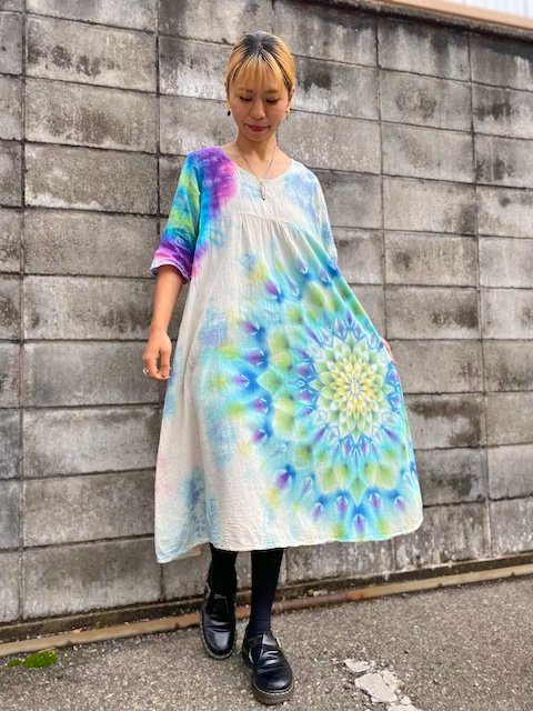 タイダイ染め ロングワンピース Hippies Dye最新作！！美しい虹の