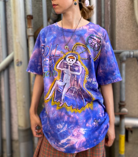 タイダイ染め ハンドペイント Tシャツ XXLサイズ HippiesDye×Miharu-chan