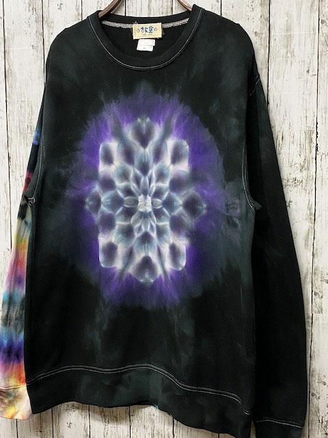 タイダイ染めスウェット トレーナー 曼荼羅染め XLサイズ Hippies Dye 