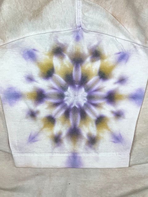 タイダイ染め Tシャツ Lサイズ 曼荼羅 薄桜色 Hippies Dye