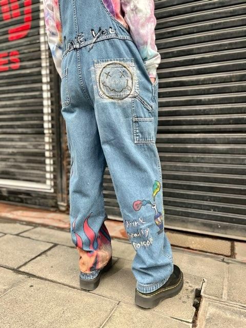 ハンドペイント サロペット オーバーオール 旅空tabisora foolsgold