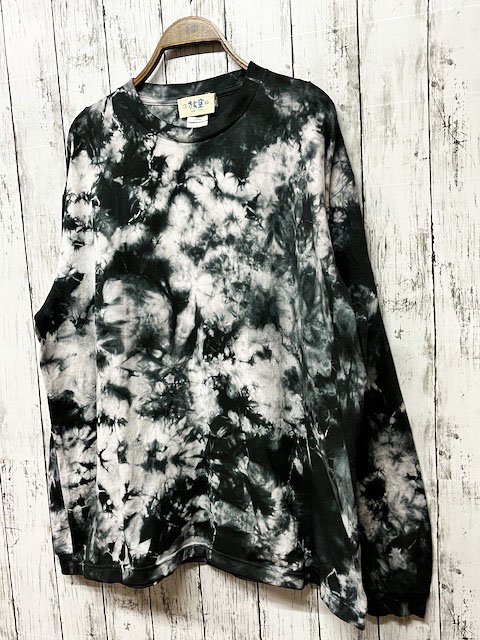 タイダイ染め 長袖Ｔシャツ ブラック ムラ染め HIPPIES DYE