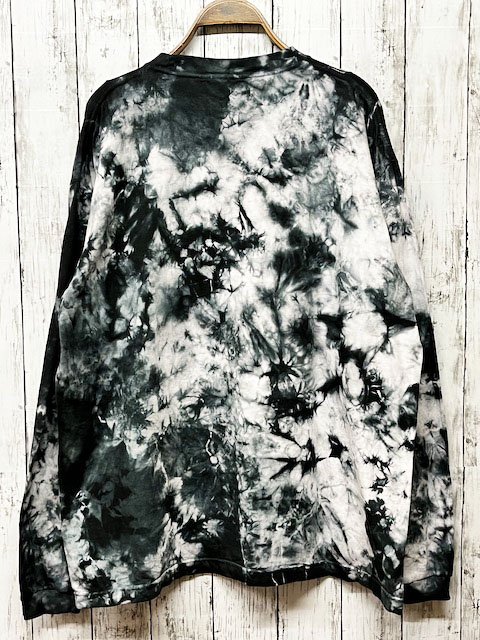 タイダイ染め 長袖Ｔシャツ ブラック ムラ染め HIPPIES DYE