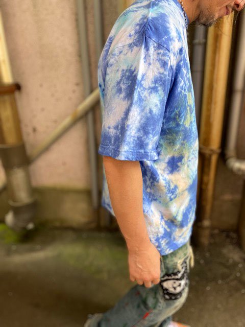 タイダイ染め ビッグシルエット Tシャツ XLサイズ ブルー Hippies Dye