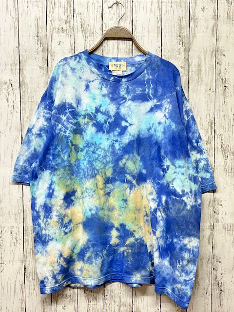 タイダイ染め ビッグシルエット Tシャツ XLサイズ ブルー Hippies Dye