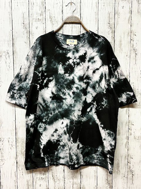 タイダイ染め ビッグシルエット Tシャツ Lサイズ ブラック Hippies Dye