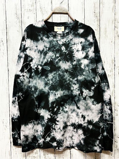 タイダイ染め 長袖Ｔシャツ ブラック ムラ染め HIPPIES DYE