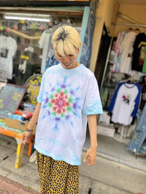 タイダイ染め Tシャツ Lサイズ 曼荼羅 ブルームラ染め Hippies Dye