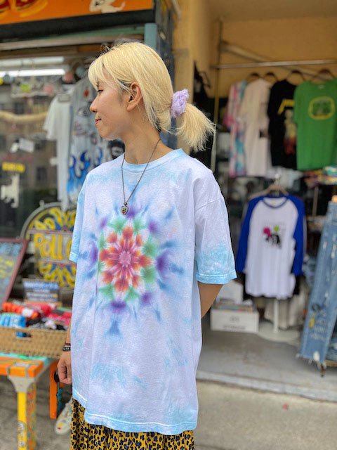 タイダイ染め Tシャツ Lサイズ 曼荼羅 ブルームラ染め Hippies Dye