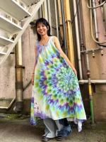 kmrii ケムリ　タンクトップ　ワンピース　ムラ染め　タイダイ kmrii ケムリ タンクトップ ワンピース ムラ染め タイダイ