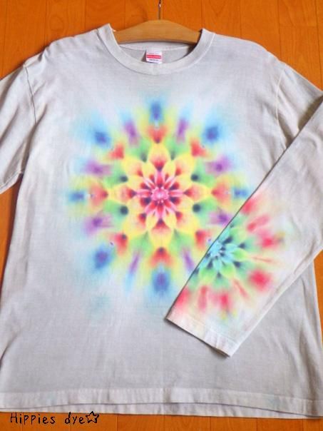 Hippies Dye 手染めタイダイ絞り染め マンダラ 長袖ｔシャツ Lサイズ ヒッピーファッション アジアンファッション 旅人系 オリジナル タイダイ染め 旅空tabisora Foolsgold Web Shop