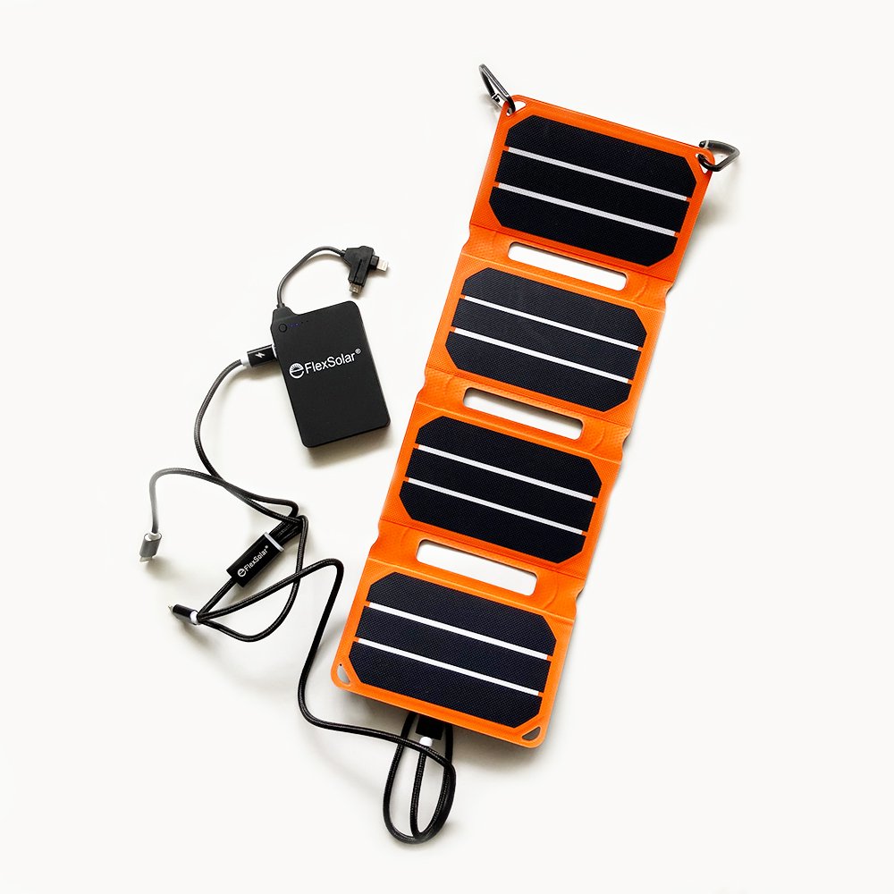 Flex Solar ポケットパワーセット 超軽量ソーラーパネル スマホ カメラの充電可能 キャンプ フェス 登山 flexsolar-01