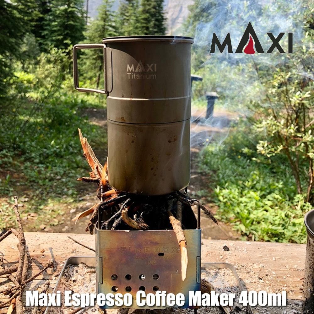 マキシ エスプレッソ コーヒーメーカー 400ml グレード1チタン トレイル アウトドア キャンプ Maxi Espresso Coffee Maker 400ml Mx Ecm400