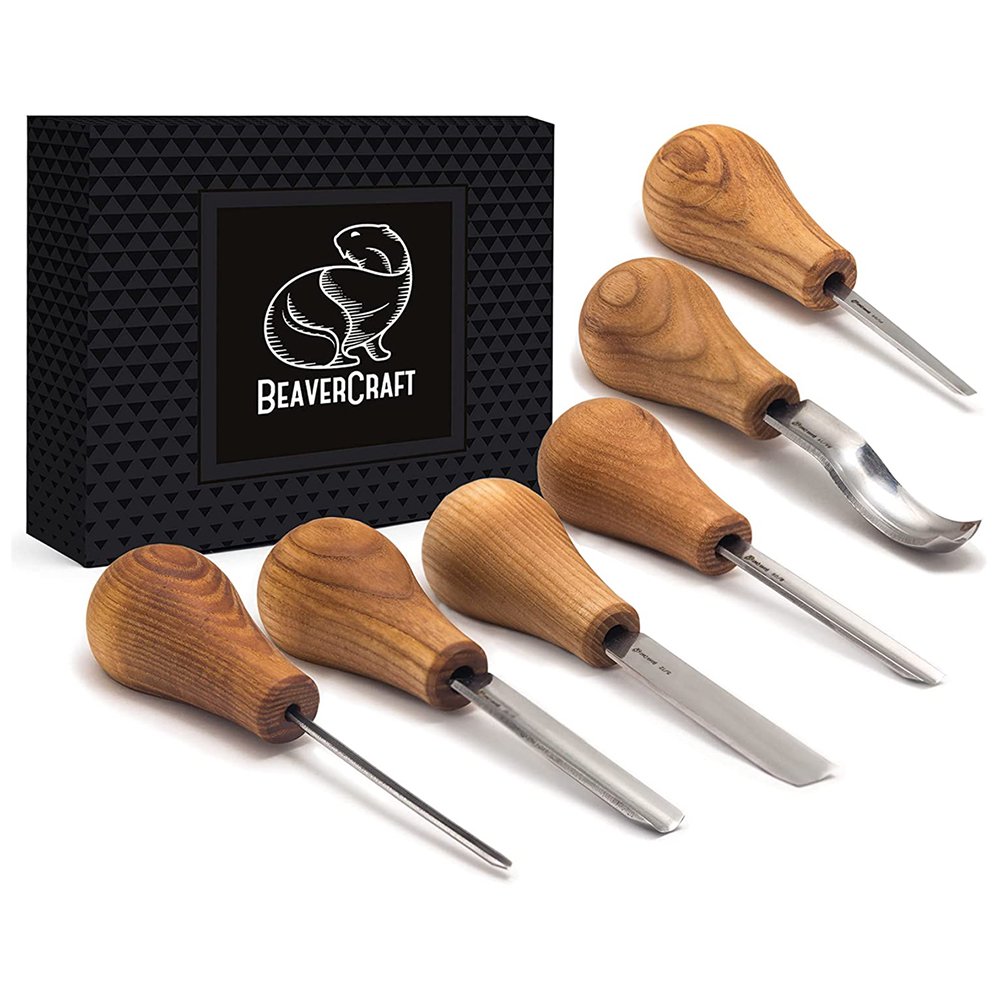 ビーバークラフト ウッドカービングセット パームチゼル Beaver Craft SC05 Woodcarving Set With Palm  Chisels