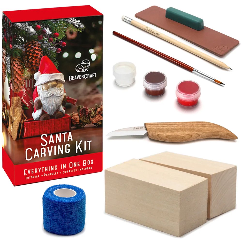 ビーバークラフト サンタカービングセット Beaver Craft DIY06 Santa Carving Kit Complete Starter Whittling Kit

