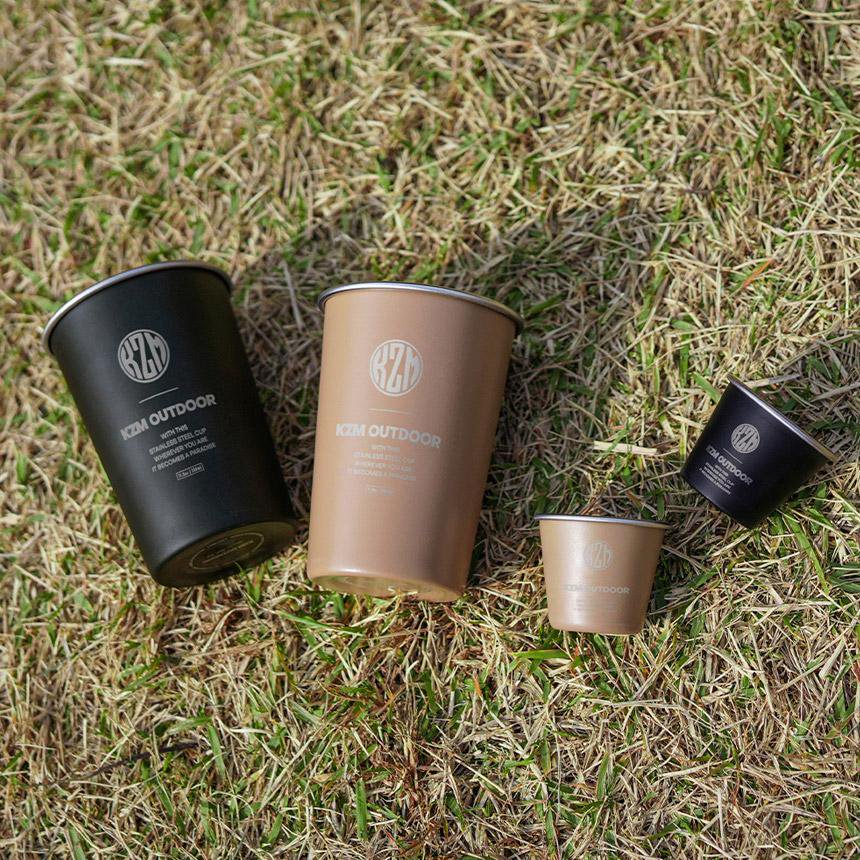 KZM եɥƥ쥹ץå8P å ƥ쥹 åץå  ȥɥ KZM OUTDOOR FIELD STAINLESS CAMPING CUP 8P
