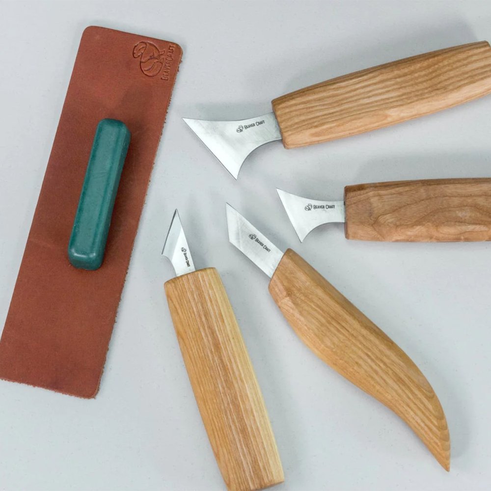 ӡСե ֥åܥå åɥӥ󥰥å Beaver Craft S05 book Wood Carving Knife Set in gift book-box
