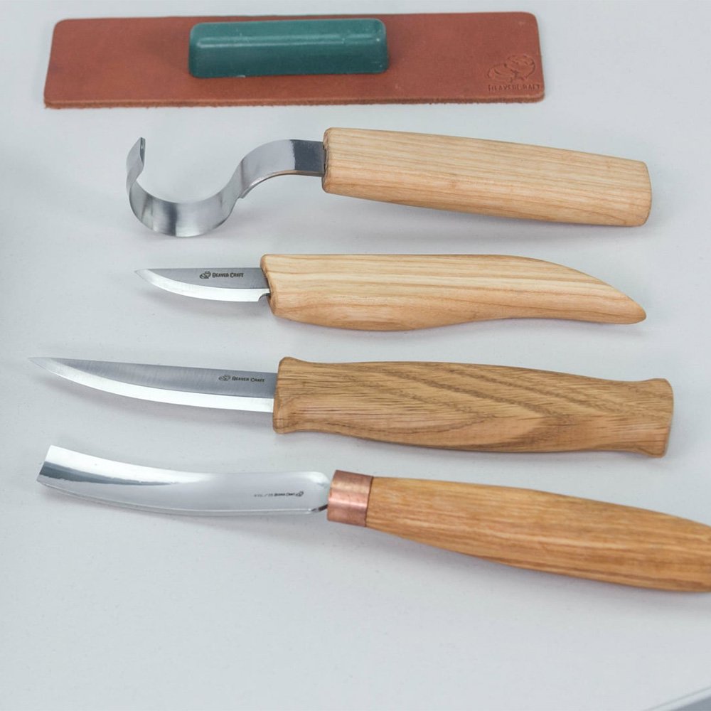 ӡСե ֥åܥå סȥĦ糧å 4ܥå Beaver Craft S43 book Spoon and Kuksa Carving Set
