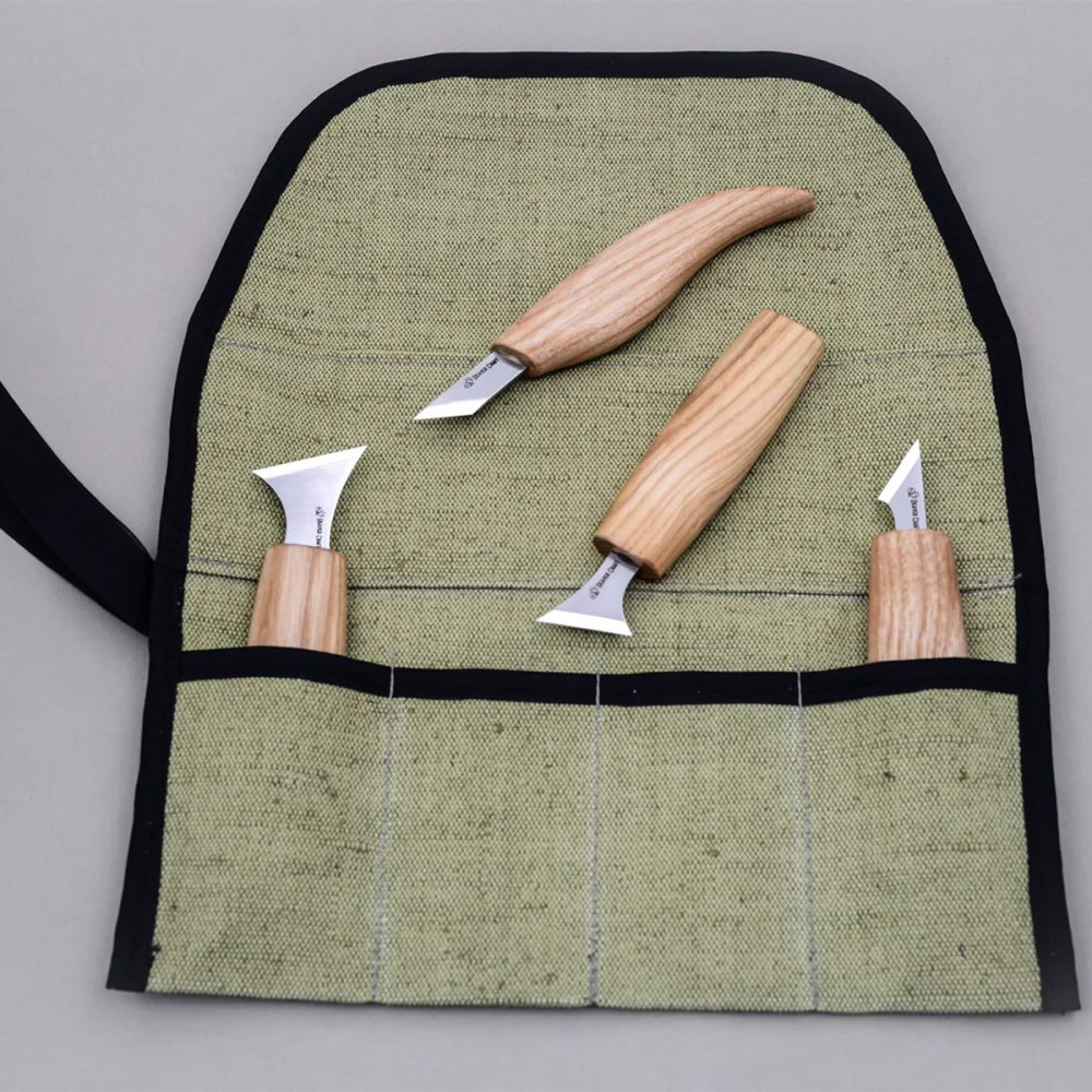 ӡСե åץåɥӥ󥰥ʥեå Beaver Craft S05 Geometric Wood Carving Knife Set (4 knives in roll)
