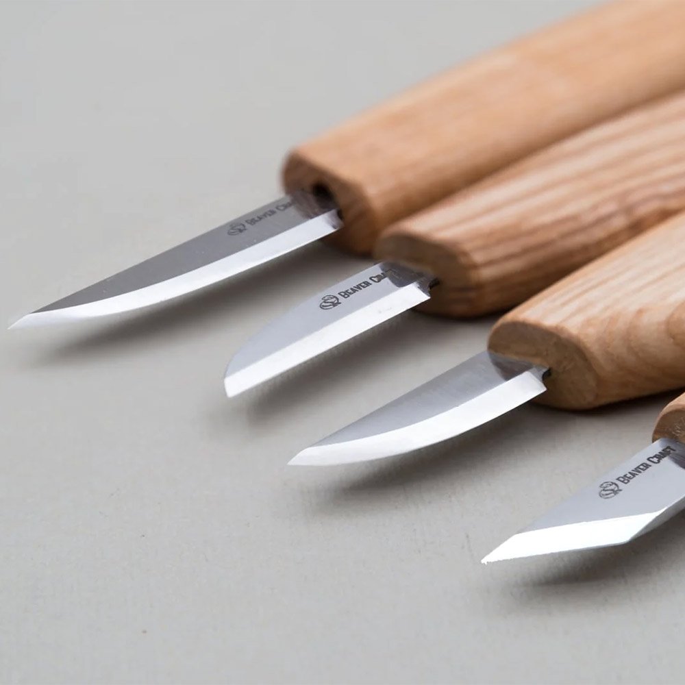ビーバークラフト ベーシックナイフ ナイフ4本セット Beaver Craft S07 Basic Set of 4 Knives (4 knives in roll)

