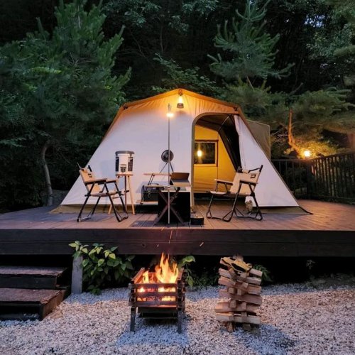 プレイドゥ ロッジ型テント 5-6人用 TCテント ビンテージテント 家型テント 大型テント ファミリーテント PlayDo Family Camping Tent
