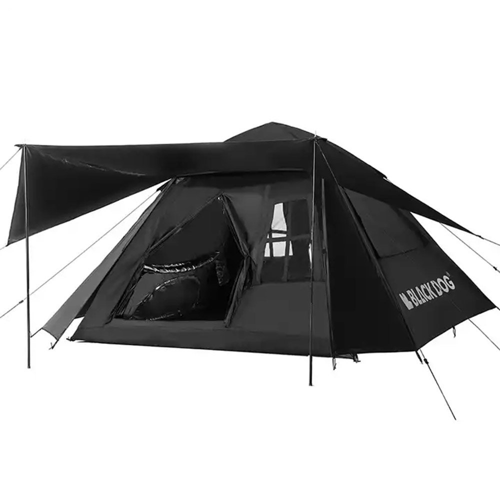 新品未使用ですBLACKDOG 4～6用テントオートマチックテント ブラックテント キャンプ