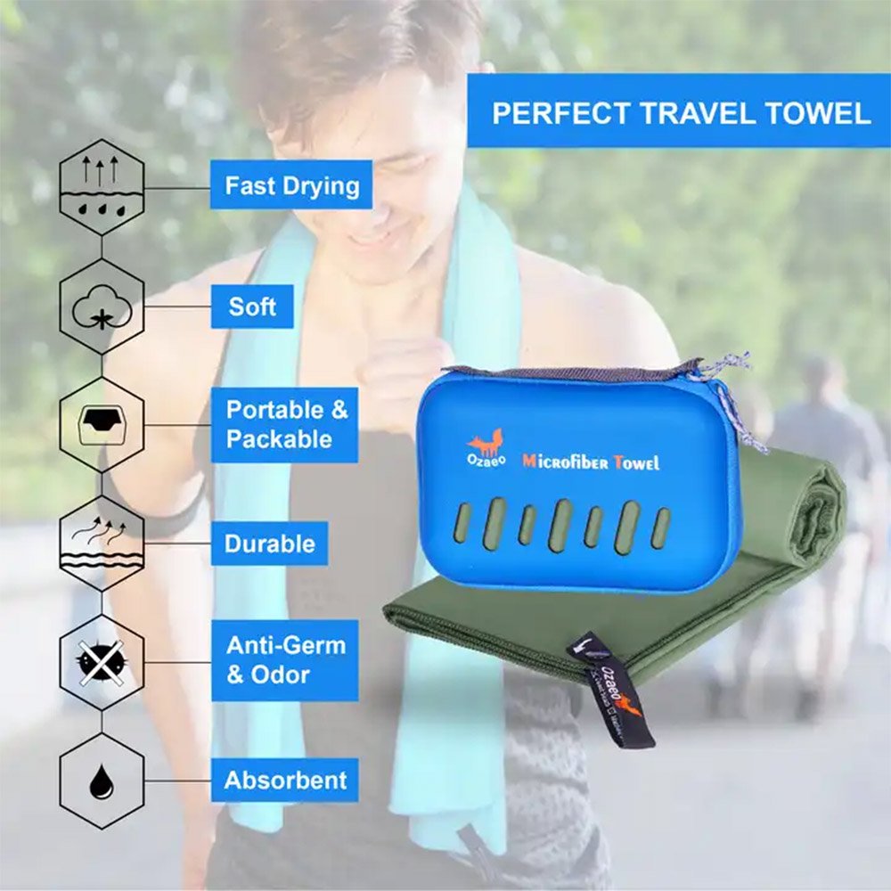 OZAEO EVA microfiber Antibacterial Travel Towels | オザエオ EVAマイクロファイバー 抗菌トラベルタオル  クイックドライ - アウトドア・スポーツ・ファッション ディントコヨーテ 通販ショップ DYNT COYOTE LIFE STYLE SHOP