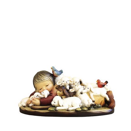 Shepherd lying with lambs nativity ホアン・フェランディス アンリ人形
