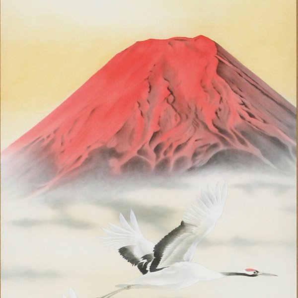 赤富士  錐彫り技法