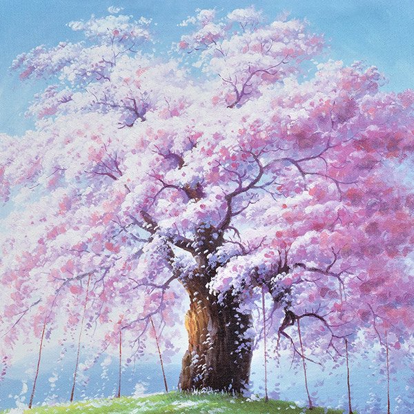 三春の滝桜〈F10号〉　肉筆油彩画 - 三宝堂オンラインショップ