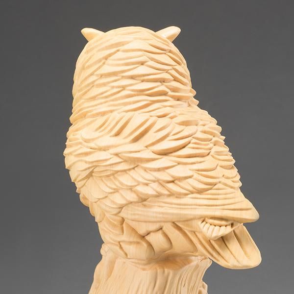 印籠　柘植　梟(フクロウ) 黄楊繊細彫刻　木製 木製フクロウ彫刻 （印籠 柘植 梟(フクロウ) 黄楊繊細彫刻 木製）