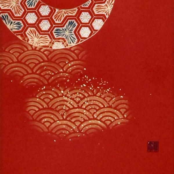 肉筆掛軸「吉祥紋鶴亀」（ きっしょうもんつるかめ） 画：藤澤