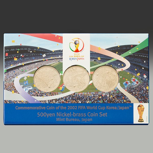 2002年 日韓ワールドカップ 記念500円貨幣3点セット 20セット限り　ー 三宝堂オンラインショップ