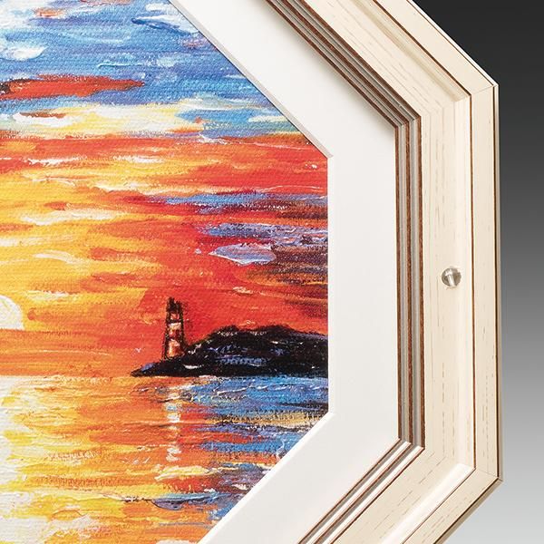 風水八角油彩画「朝焼けの海」 - 三宝堂オンラインショップ