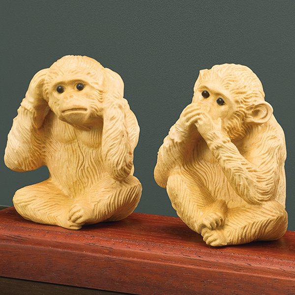 稀少木彫り「三猿」 今回限定20セット ー 三宝堂オンラインショップ