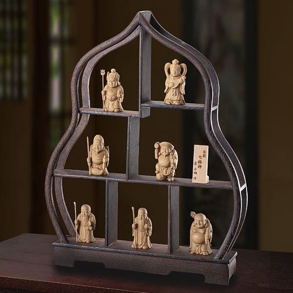 寿老人立像 七福神 #127 ◇白檀 木彫 仏像
