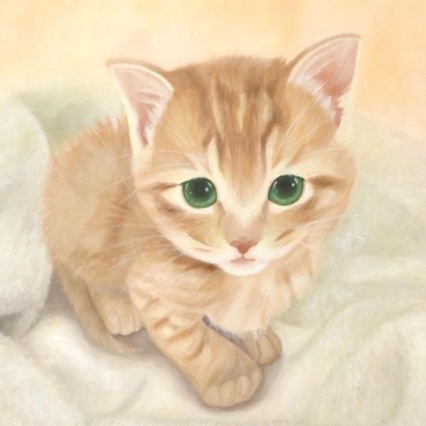 絵画　仔猫 作画：藤田嗣治 作品名：『仔猫』 藤田嗣治『猫』 - 旭川市の
